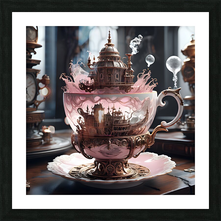 A luxurious Steampunk Teacup Tempest By ISHISH Picture Frame print