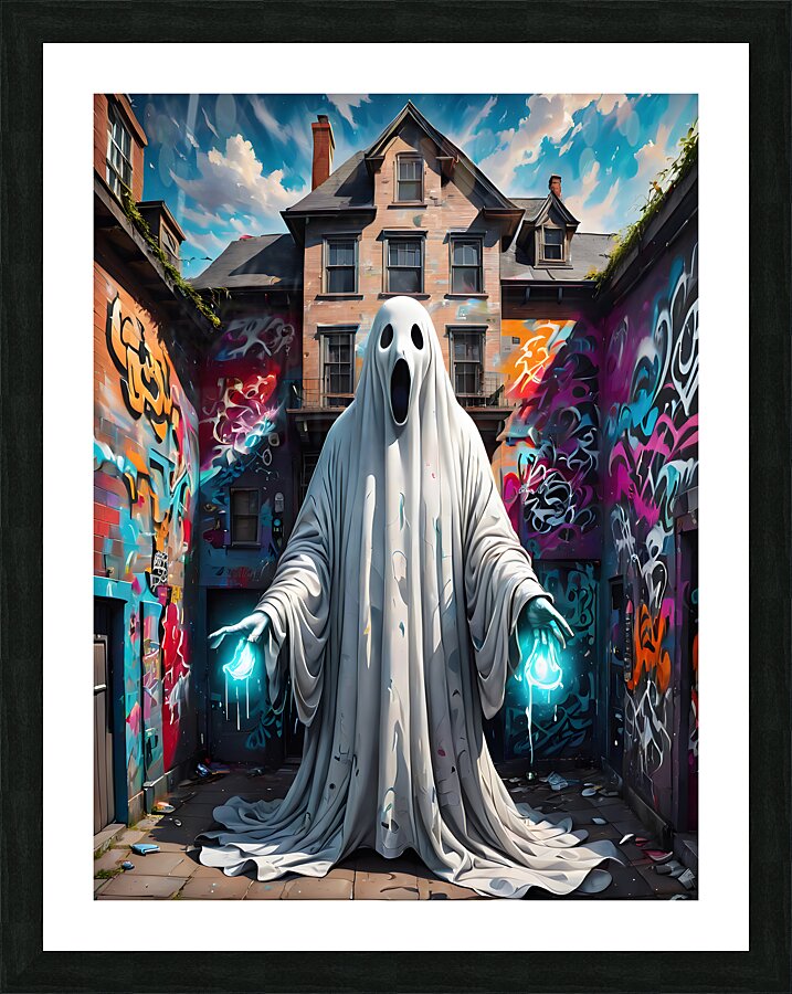 A Graffiti Ghost Mural By ISHISH Picture Frame print