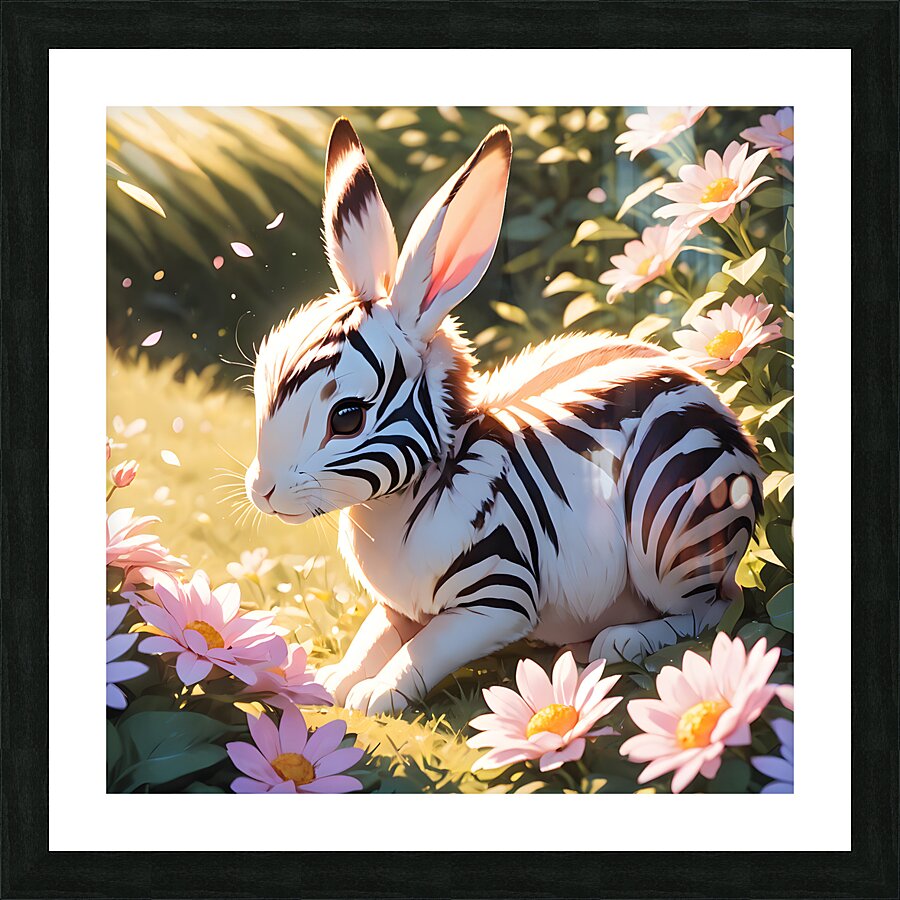 Zebra Stripe Rabbit By ISHISH Picture Frame print
