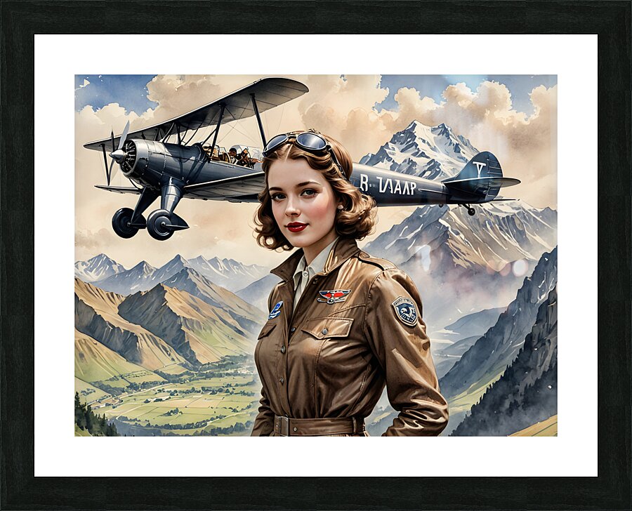 Aviator Amelia Airheart By ISHISH Picture Frame print