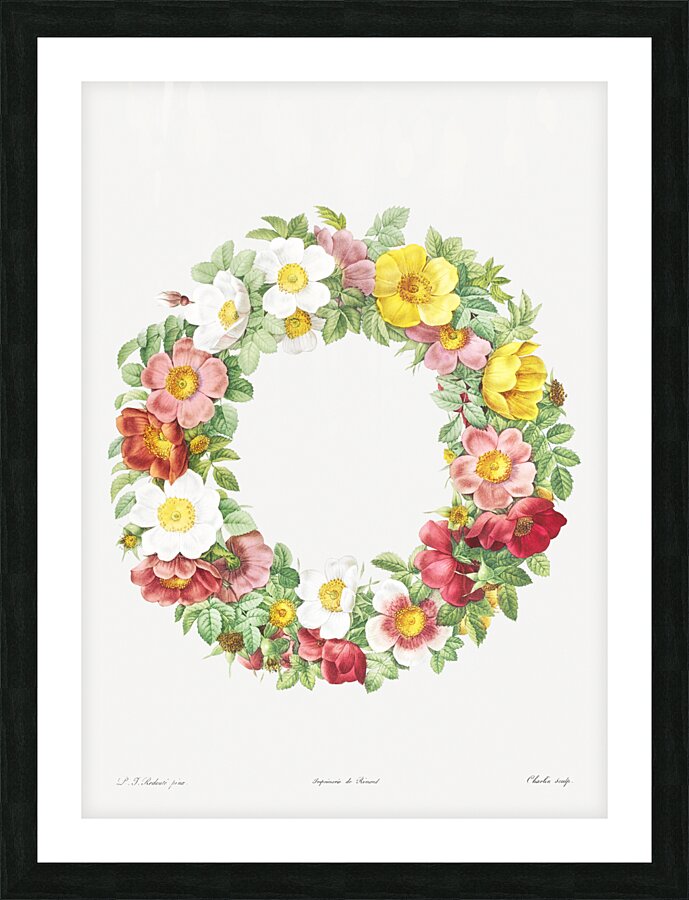 Vintage floral wreath rose decoration Impression et Cadre photo