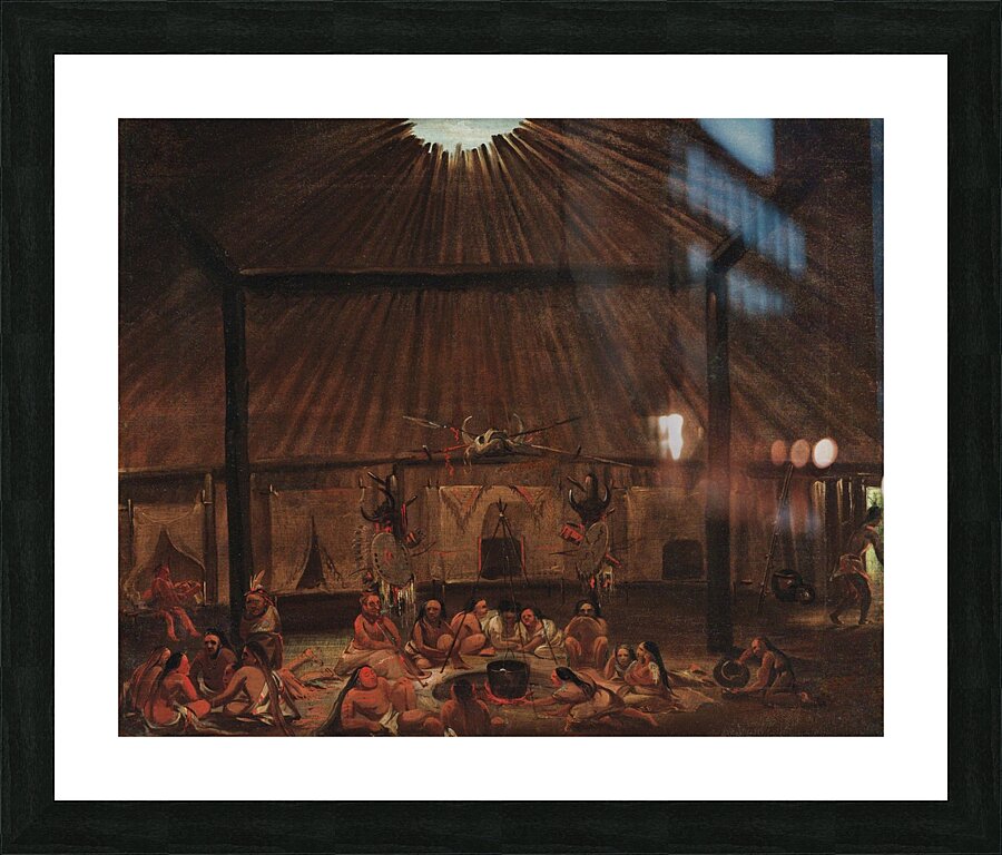 Interior Of A Mandan Lodge  Picture Frame print