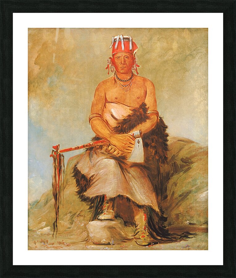 A’h-Sha-La-Cóots-Ah Mole In The Forehead Chief of The Republican Pawnee 1832  Picture Frame print