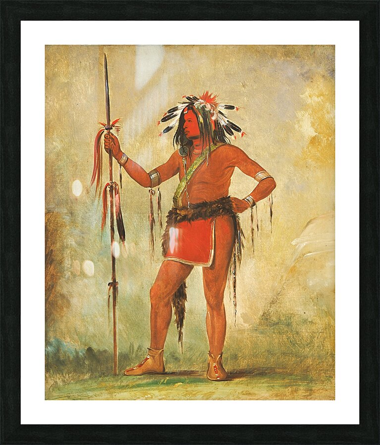 Cáh-Be-Múb-Bee He Who Sits Everywhere a Brave 1835 Picture Frame print