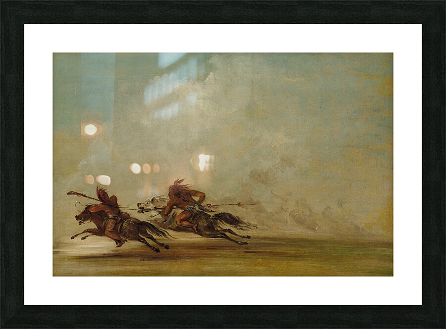 Comanche Warrior Lancing An Osage At Full Speed 1837-1839 Picture Frame print