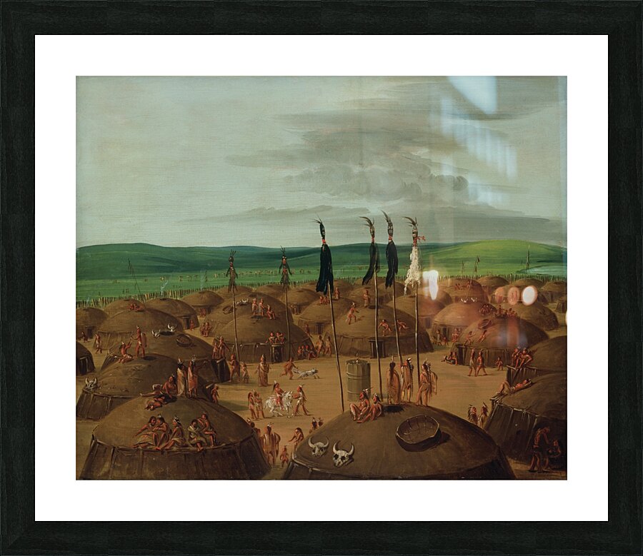 Bird’s-Eye View of The Mandan Village 1800 Miles Above St. Louis 1837-1839 Picture Frame print