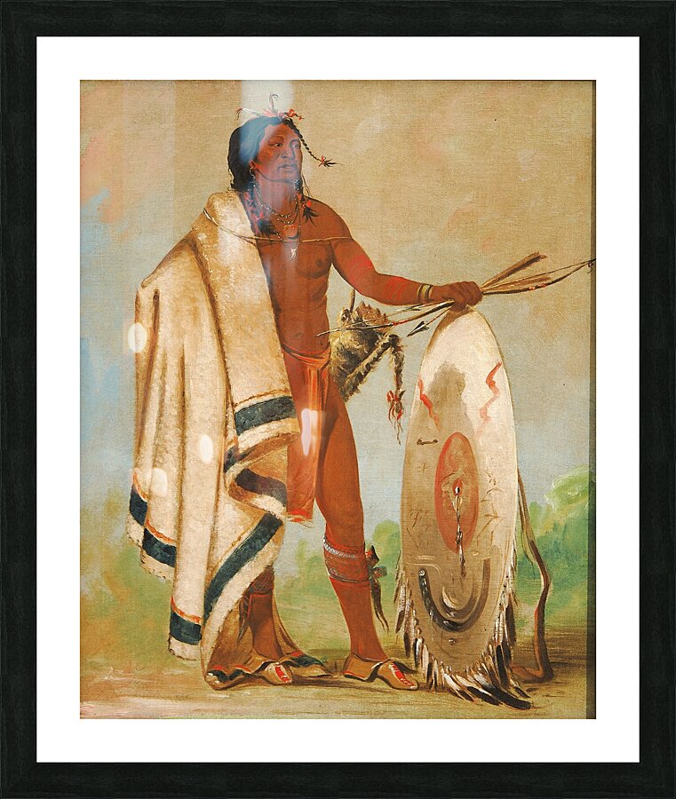 Kotz-A-Tó-Ah Smoked Shield a Distinguished Warrior 1834 Picture Frame print