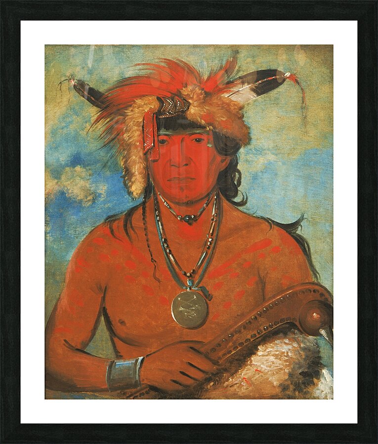 Háh-Je-Day-Ah’-Shee Meeting Birds a Brave 1835-1836 Picture Frame print