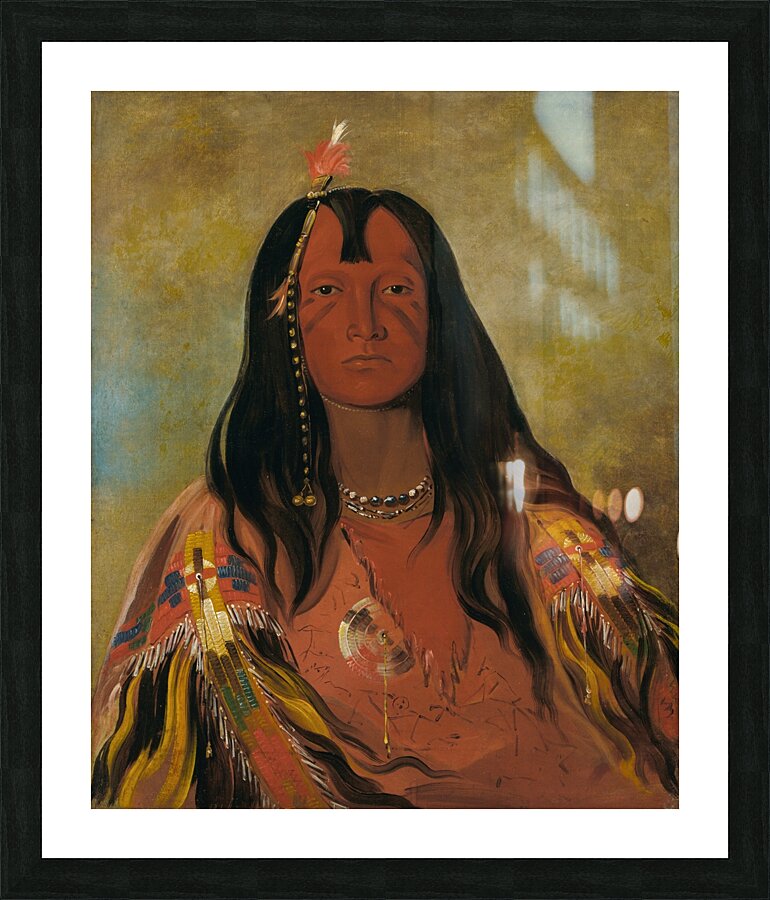 H’co-A-H’co-A-H’cotes-Min No Horns On His Head a Brave 1832 Picture Frame print