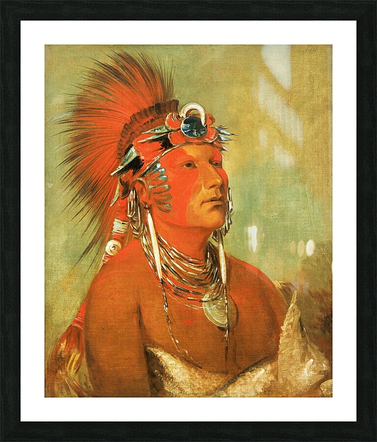 Jee-Hé-O-Hó-Shah Cannot Be Thrown Down a Warrior 1832 Picture Frame print