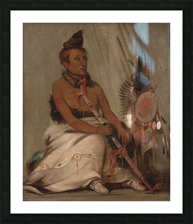 Eh-Toh’k-Pah-She-Pée-Shah Black Moccasin Aged Chief 1832 Impression et Cadre photo