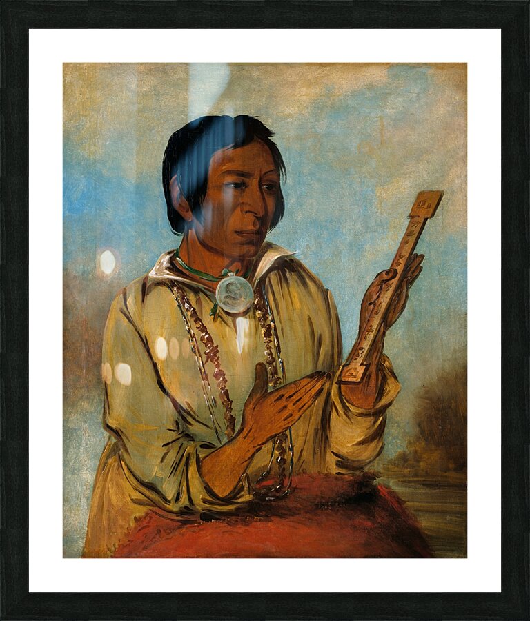 Ma-Shée-Na Elk’s Horns a Subchief 1830 Picture Frame print