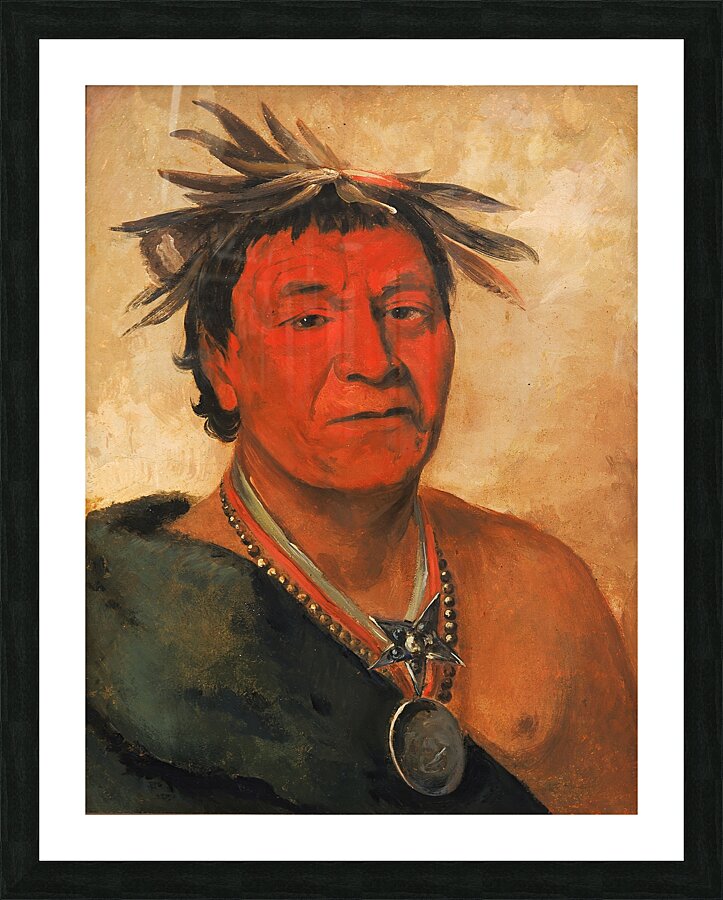 O-Ho-Páh-Sha Small Whoop a Distinguished Warrior 1831 Picture Frame print