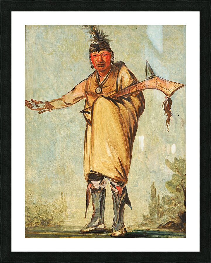 Náw-Káw Wood Former Chief of The Tribe 1828 Picture Frame print