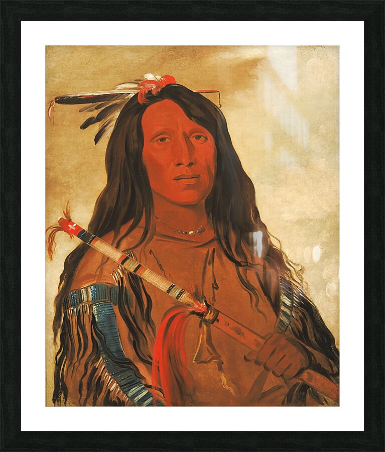 Né-Hee-Ó-Ee-Wóo-Tis Wolf On The Hill Chief of The Tribe 1832 Picture Frame print