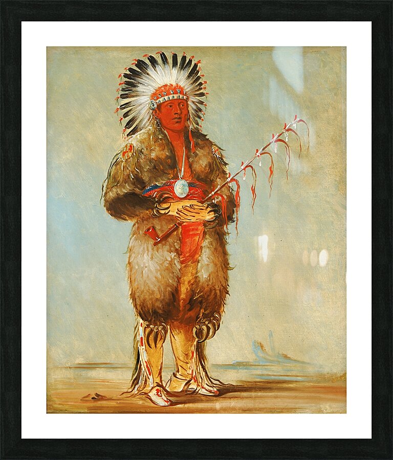 Ráw-No-Way-Wóh-Krah Loose Pipestem a Brave 1832 Picture Frame print