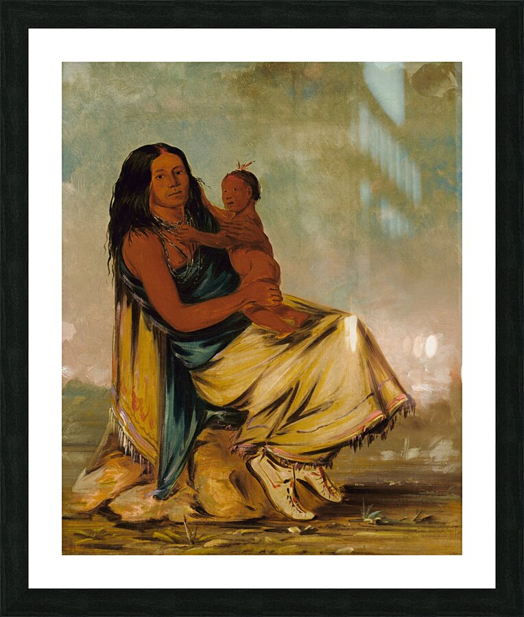 Wáh-Chee-Te Wife of Cler-Mónt And Child 1834 Picture Frame print