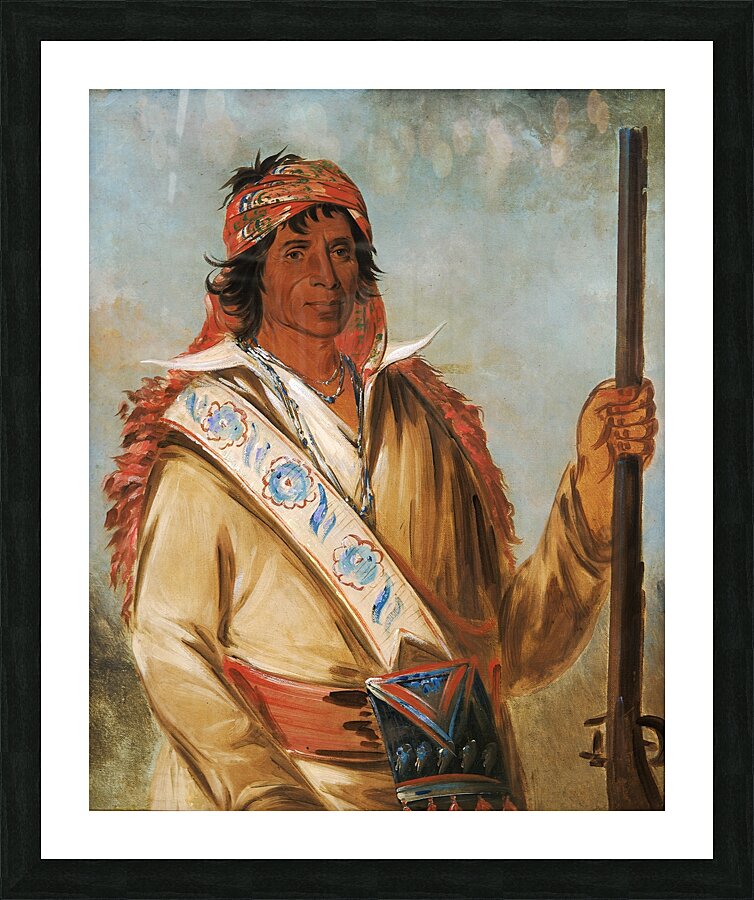 Steeh-Tcha-Kó-Me-Co Great King Called Ben Perryman a Chief 1834 Picture Frame print