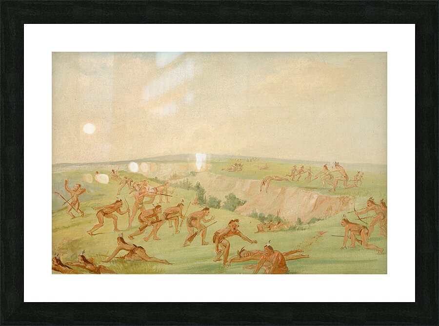 Mandan Attacking A Party Of Arikara 1832-1833 Picture Frame print