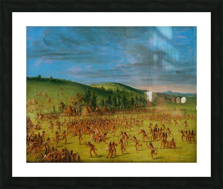Ball-play of the Choctaw–Ball Up Picture Frame print