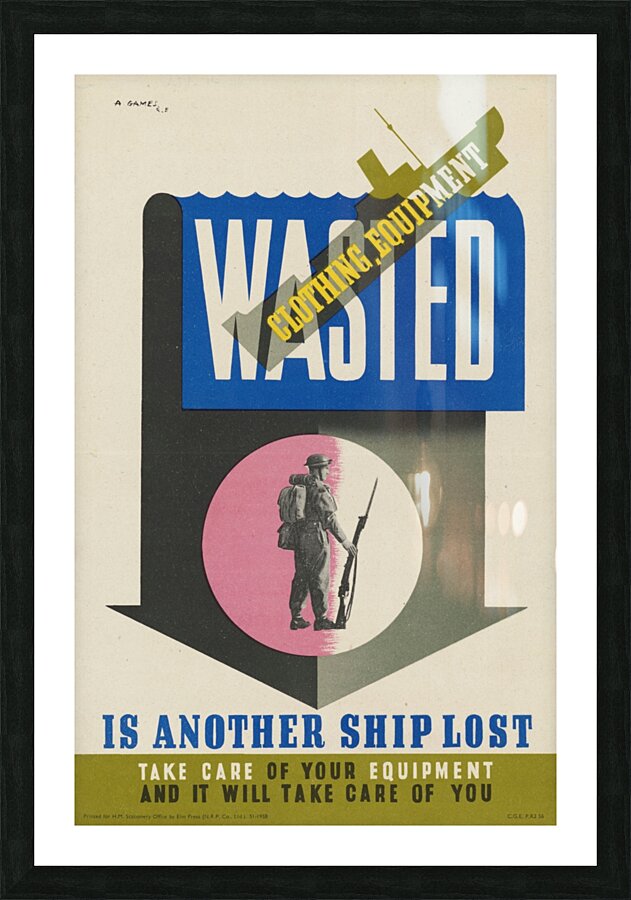 Wasted Clothing Equipment is Another Ship Lost Picture Frame print
