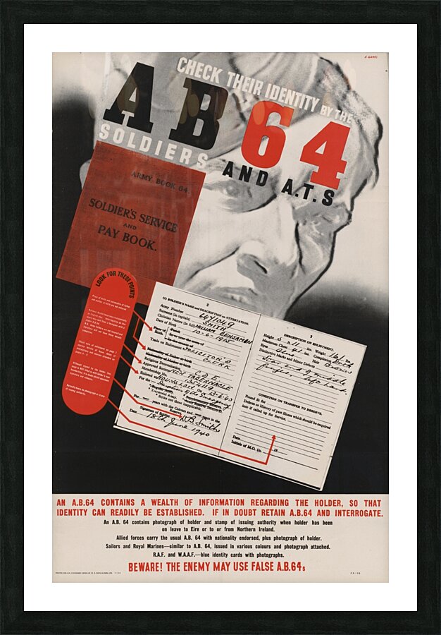 Check the Identity by the A.B. 64 Picture Frame print