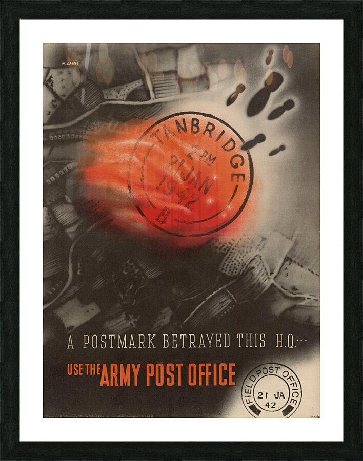 A Postmark Betrayed this H.Q.  Picture Frame print