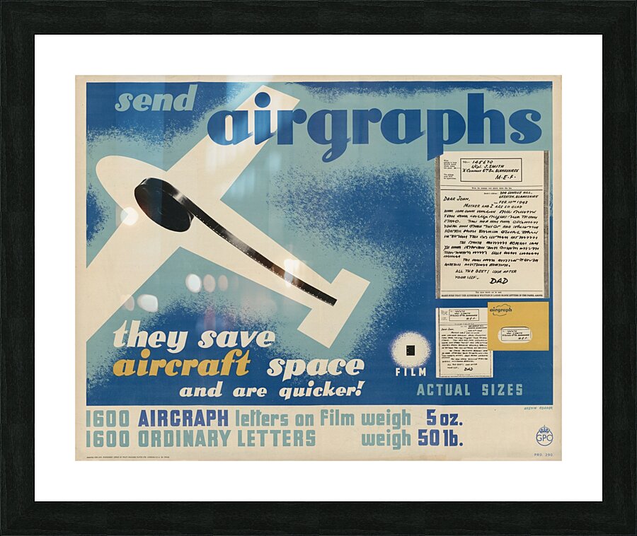 Send Airgraphs – They Save Aircraft Space and are Quicker! Picture Frame print