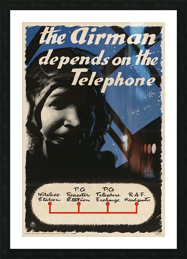The Airman Depends on the Telephone Picture Frame print