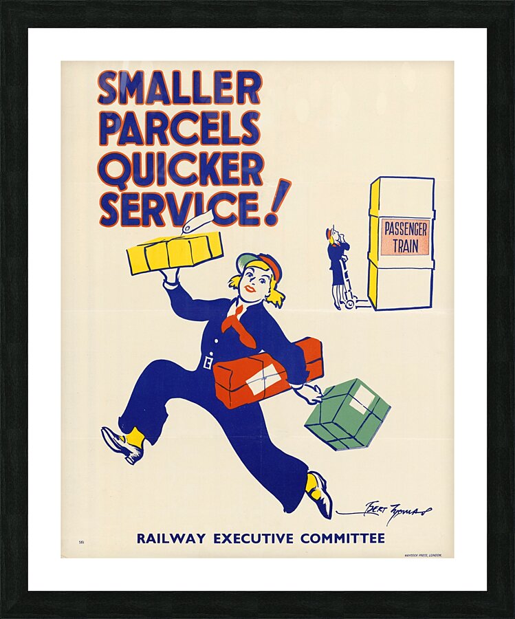 Smaller Parcels Quicker Service! Impression et Cadre photo