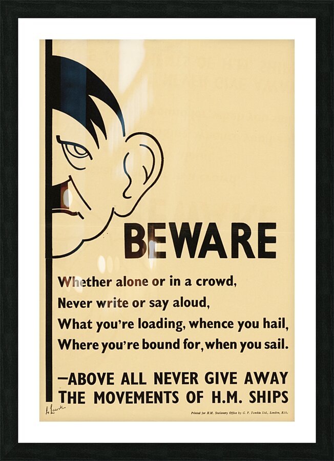 Beware Picture Frame print
