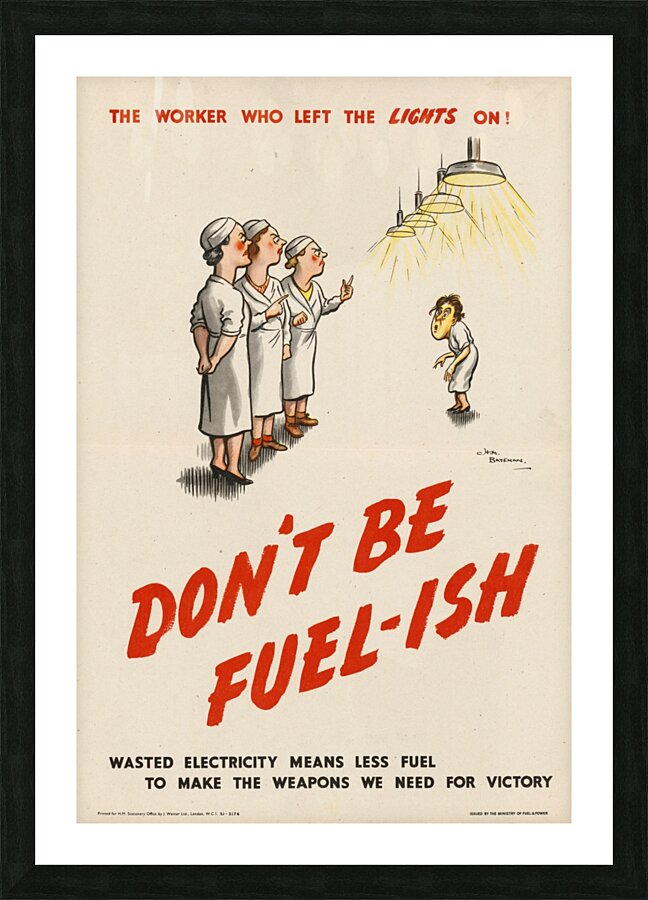 The Man Who Left the Lights On! Don’t be Fuel-ish Picture Frame print