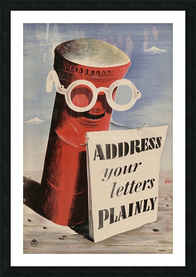 Address Your Letters Plainly Picture Frame print