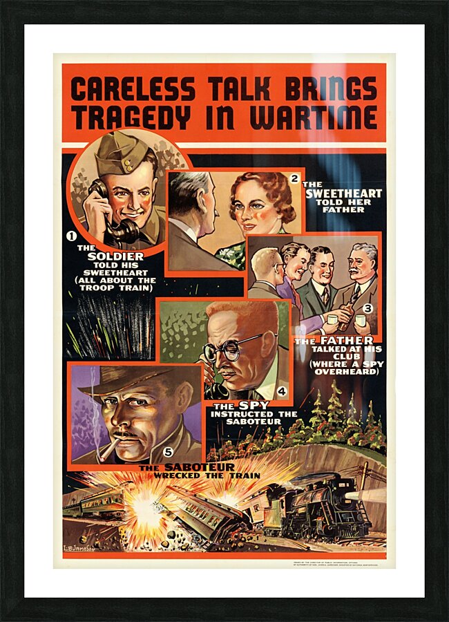 Careless Talk Brings Tragedy in Wartime Picture Frame print