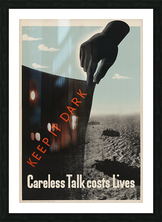 Keep it Dark – Careless Talk Costs Lives Picture Frame print