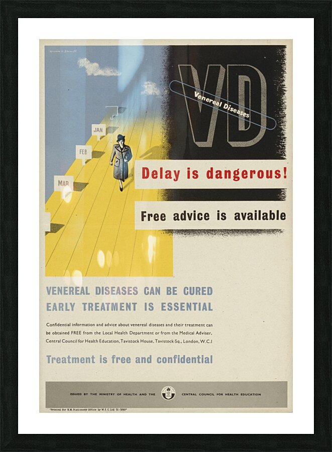 Venereal Diseases – Delay is Dangerous! 2 Picture Frame print