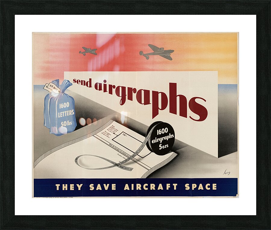 Send Airgraphs – They Save Aircraft Space Picture Frame print