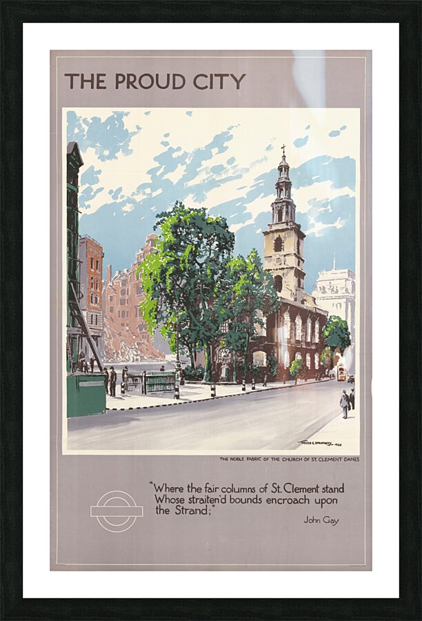 The Proud City – The Noble Fabric of the Church of St. Clement Danes Picture Frame print