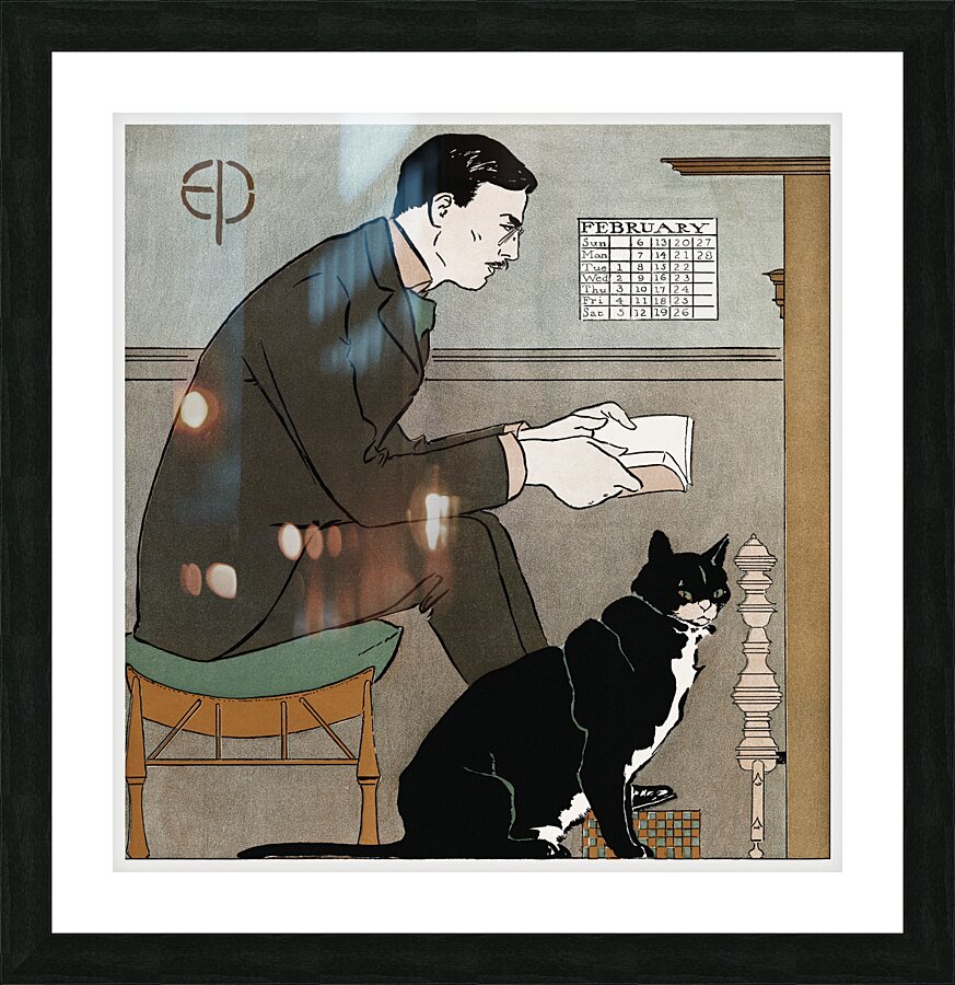 Edward Penfield Self-Portrait 1898 by Edward Penfield. Picture Frame print