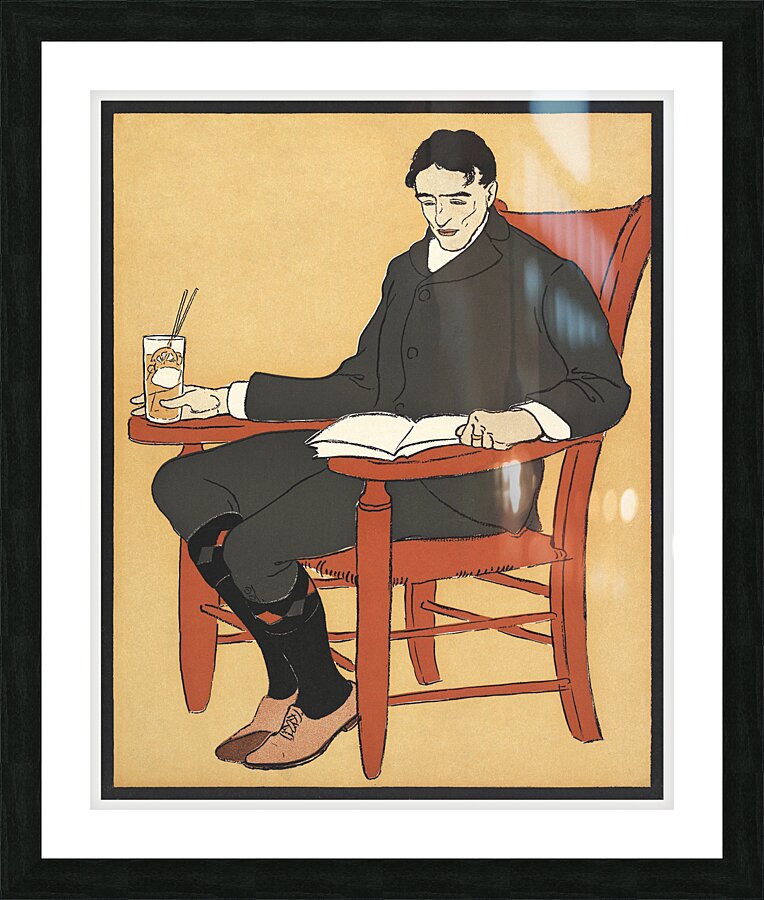 Man sitting in a chair during 19th-20th century by Edward Penfield Picture Frame print