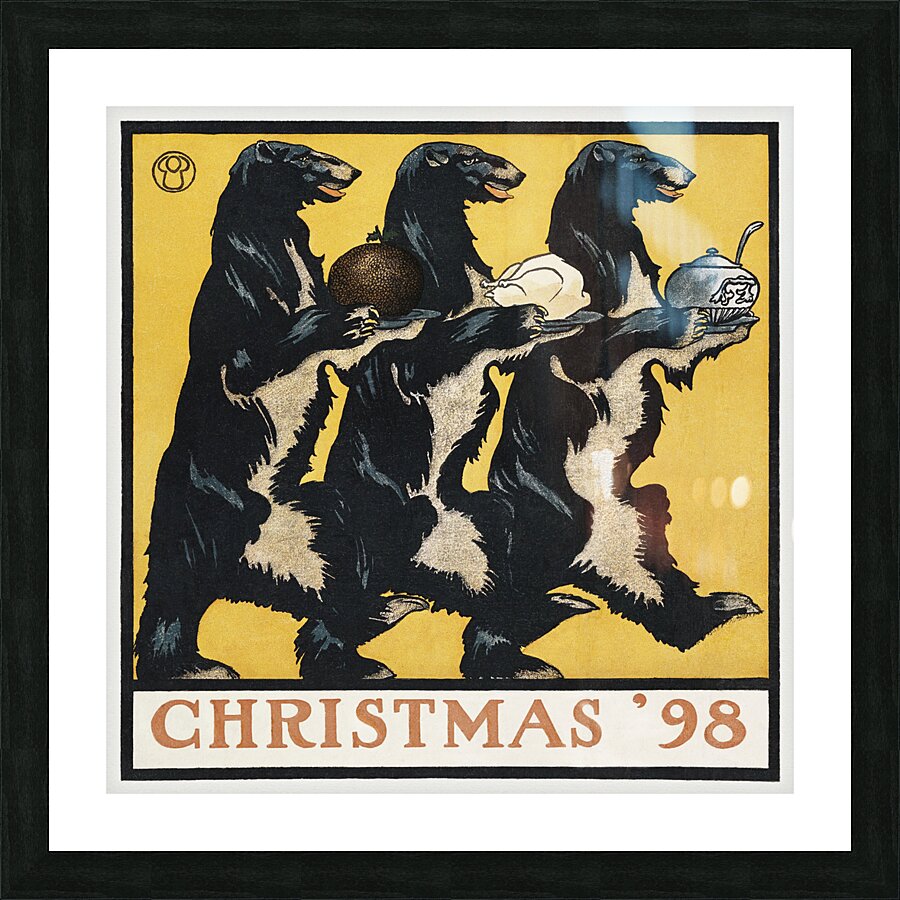 Vintage Christmas 98 1898 by Edward Penfield Picture Frame print