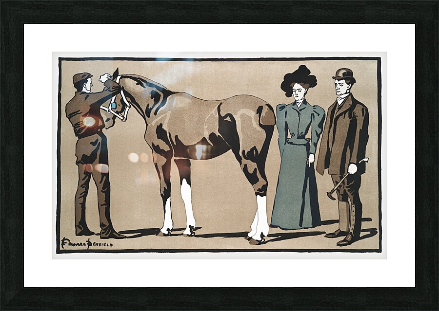 People and horse ca. 1890-1907  by Edward Penfield Picture Frame print