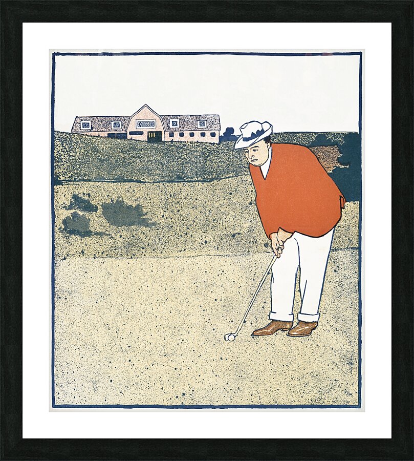 Man playing Golf ca. 1890-1907  by Edward Penfield Impression et Cadre photo