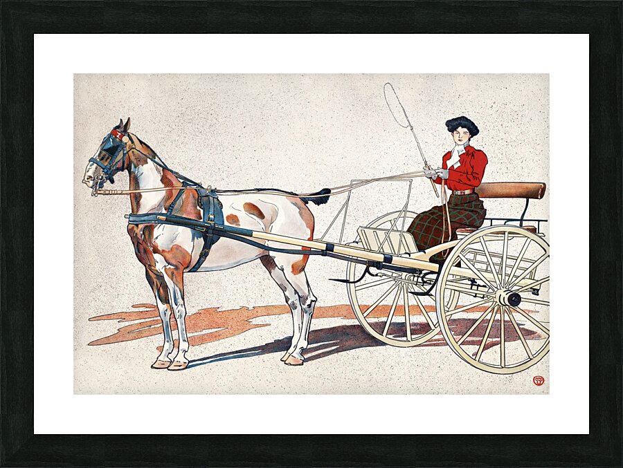 A Kentucky Breaking Cart ca.1900  by Edward Penfield   Picture Frame print