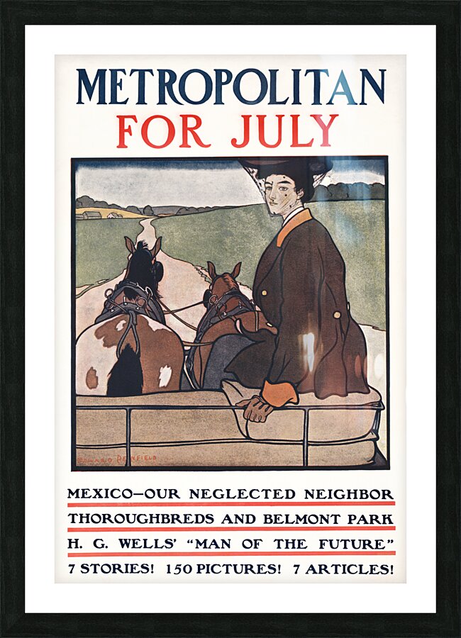Metropolitan for July ca. 1900-1910 by Edward Penfield Picture Frame print