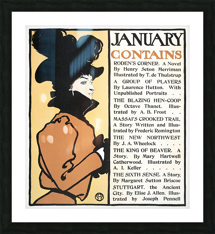 January Poster 1898 by Edward Penfield Picture Frame print