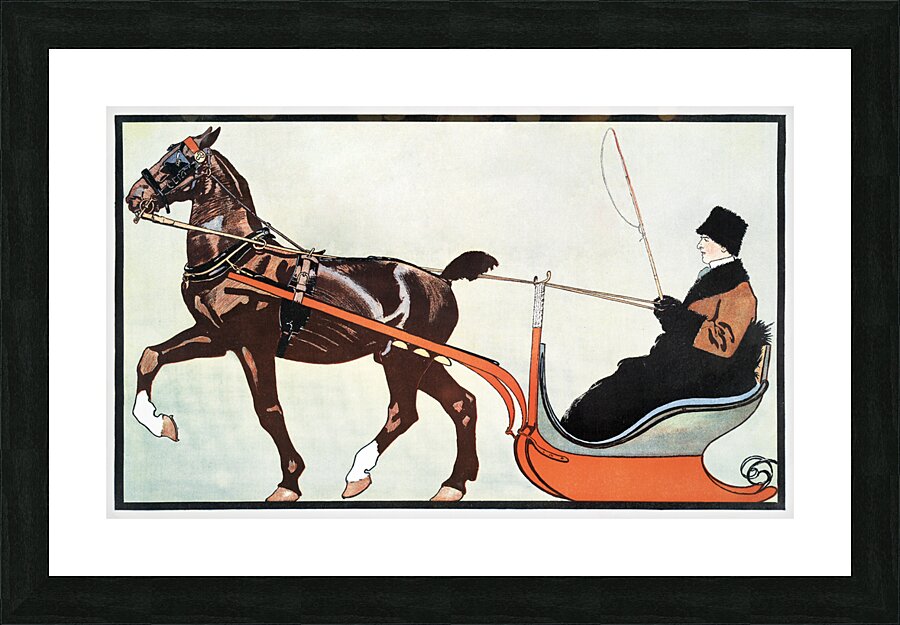 Man in carriage 1899 Edward Penfield Picture Frame print