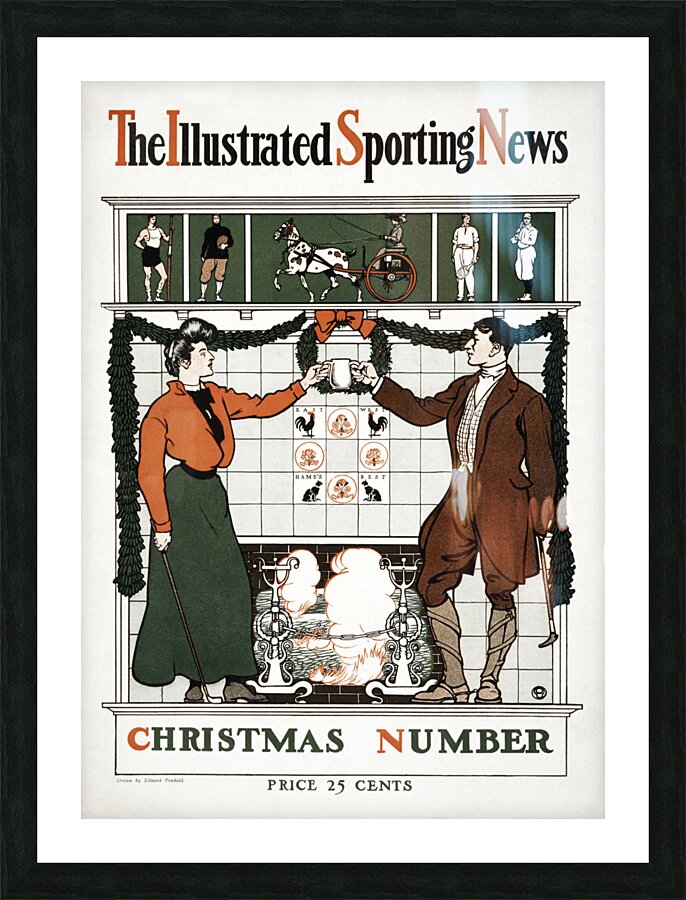 The Illustrated Sporting News. Christmas number ca. 1890-1900 by Edward Penfield Picture Frame print