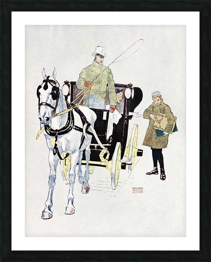 Vintage carriage 1893 by Edward Penfield Picture Frame print