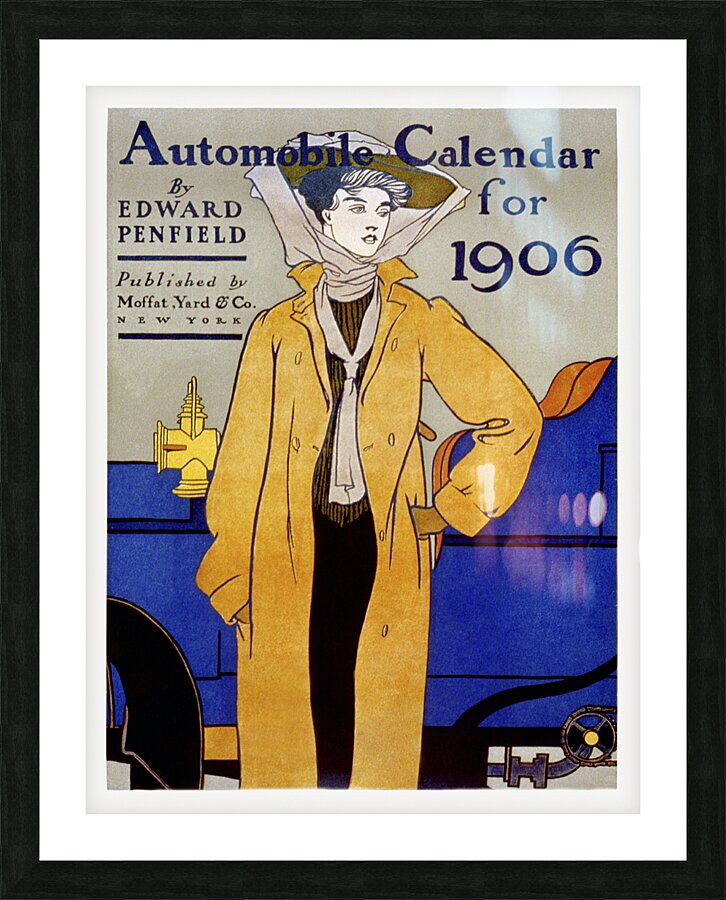 Automobile calendar for 1906 ca. 1905 by Edward Penfield Picture Frame print